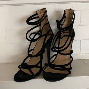 Black Strappy 4-inch Heel